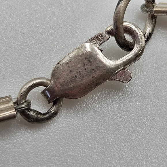 Viking Norse Lion Pendant Glass Black and White Necklace Sterling Silver Clasp - Picture 7 of 7